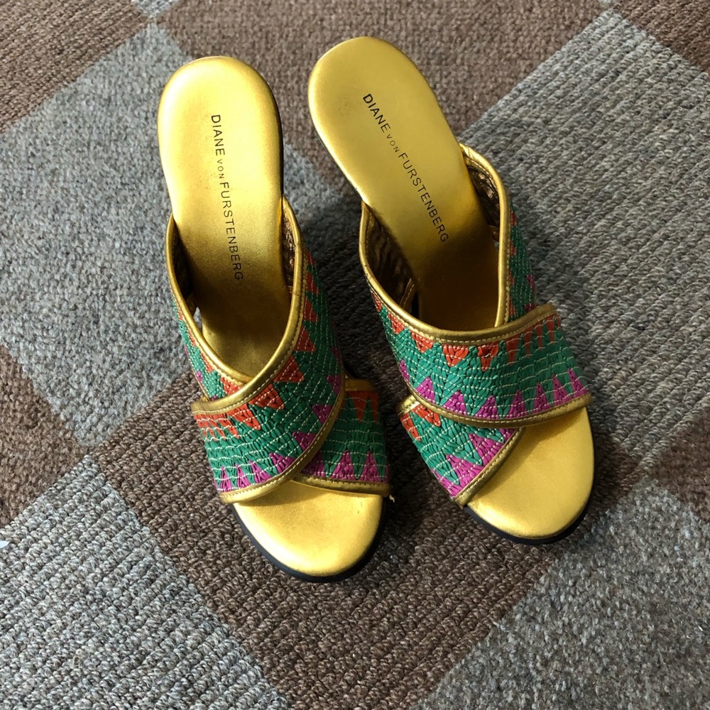 Diane von  furstenberg - wedge sandals, gently worn, great condition! Size 7